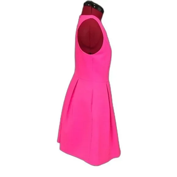 Gianni Bini Dress Women’s Size Small Hot Pink Sleeveless Pleated Pockets - Picture 3 of 6